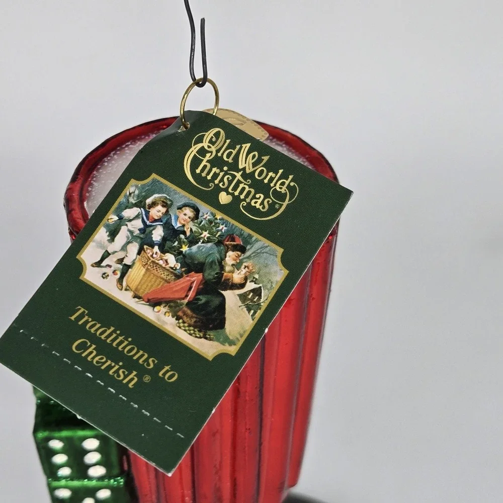 Old‎ World Christmas Yahtzee Game Glass Ornament 3.5 inch New W Tag